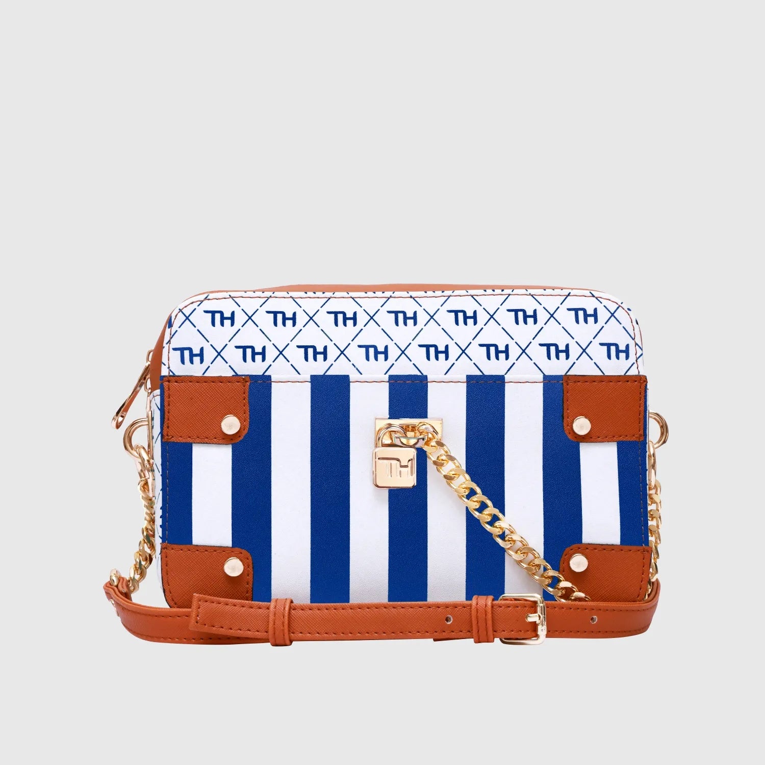 Athens Party Sling Bag for Women | Crossbody Bag | Stripe Print Design | Blue-White