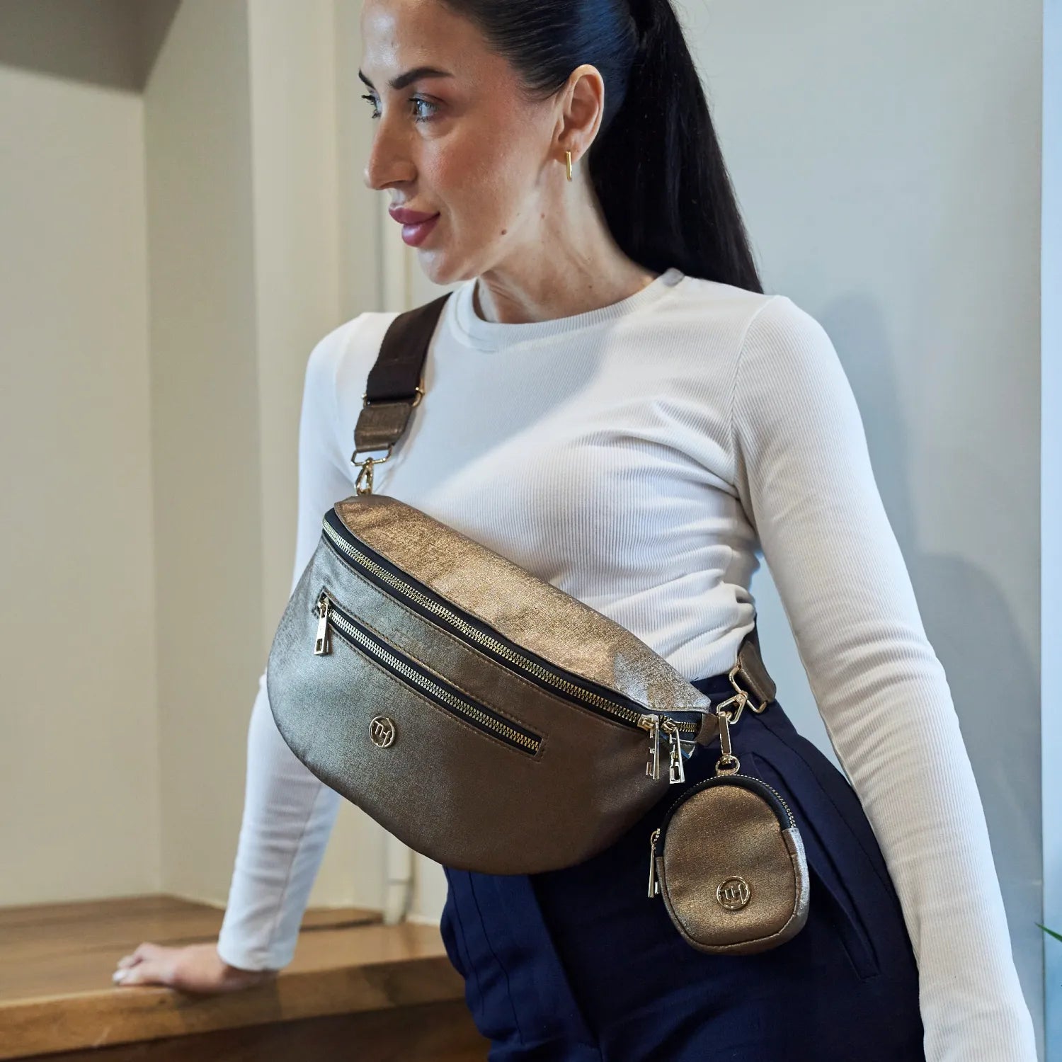 Bronx Trendy Women Sling Bag | Fanny/Crossbody/Belt Bag | Brown