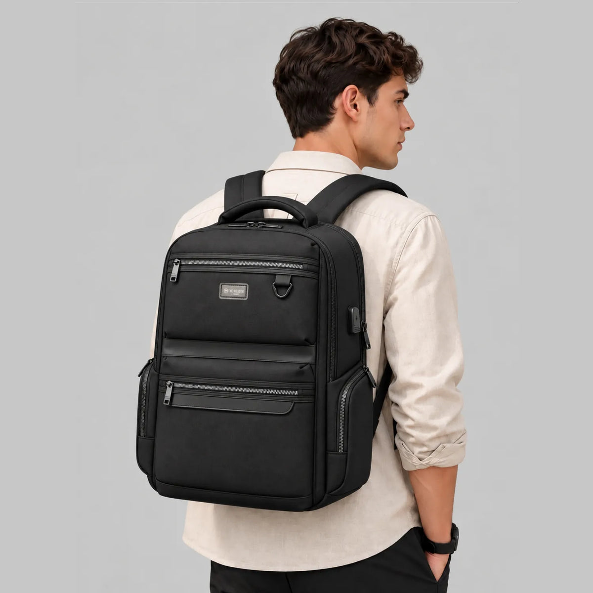 Cavell Travel & Office Laptop Backpack | with USB Charging Port | Upto 17” Laptop Compatible | The Holistik