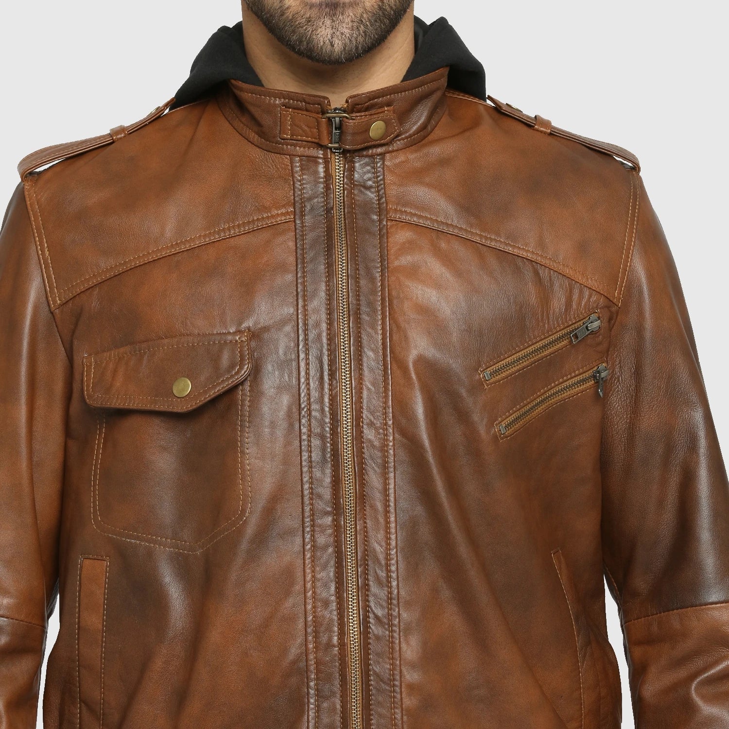 Daredevil Men’s Genuine Leather Jacket | Biker Jacket | Luxury Jacket | Brown