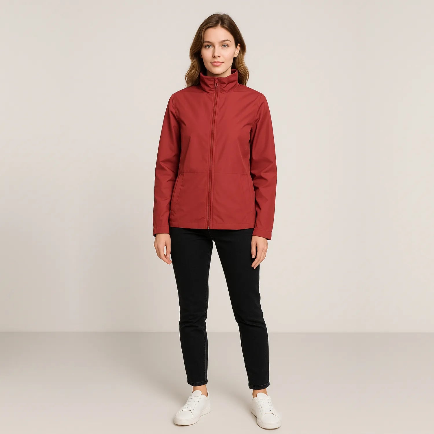 Disguise Wind-Cheater for Women| Convertible Jacket | Stylish Backpack Jacket | Maroon