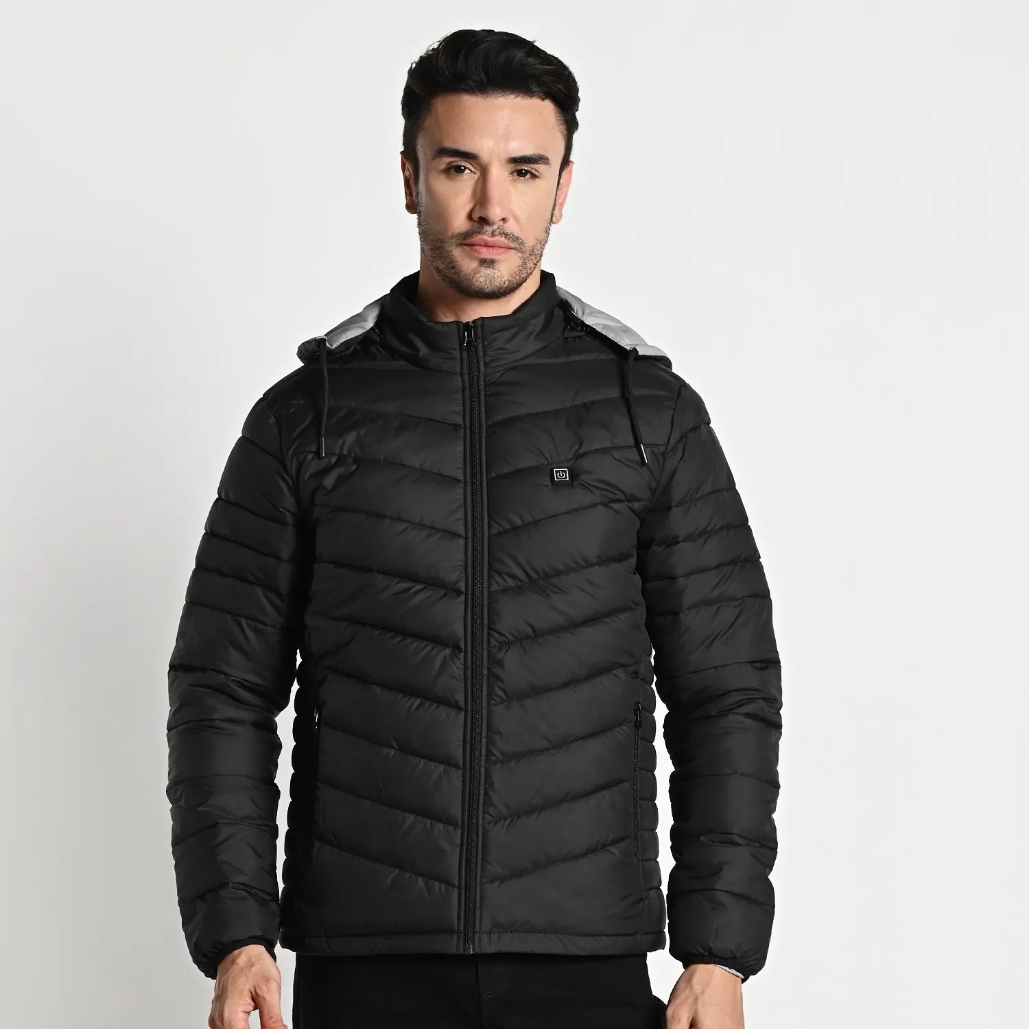 Equator USB Heated Jacket | Flexible Thermal Heating | Winter Hooded Jacket | Black