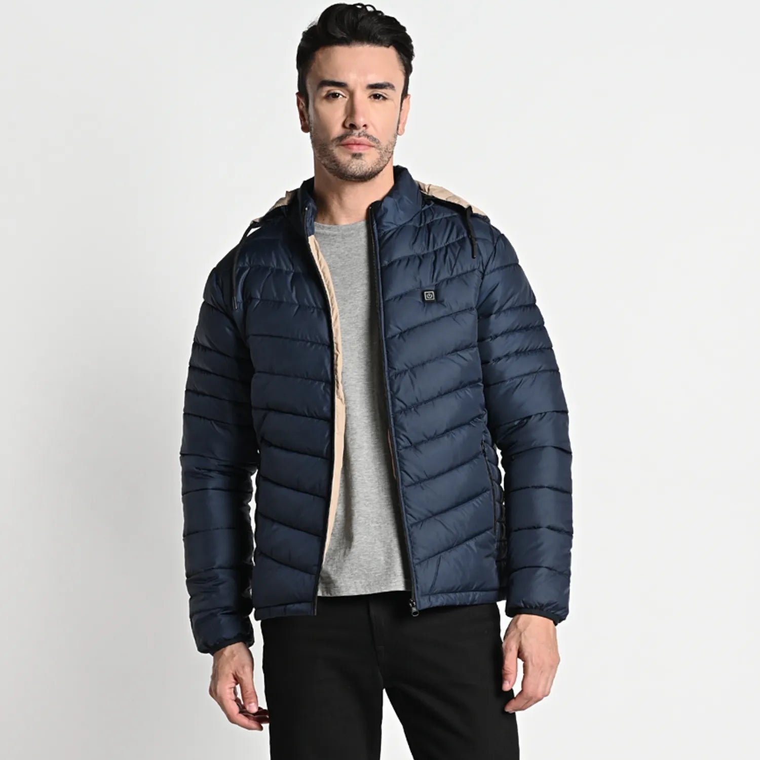 Equator USB Heated Jacket | Flexible Thermal Heating | Winter Hooded Jacket | Blue