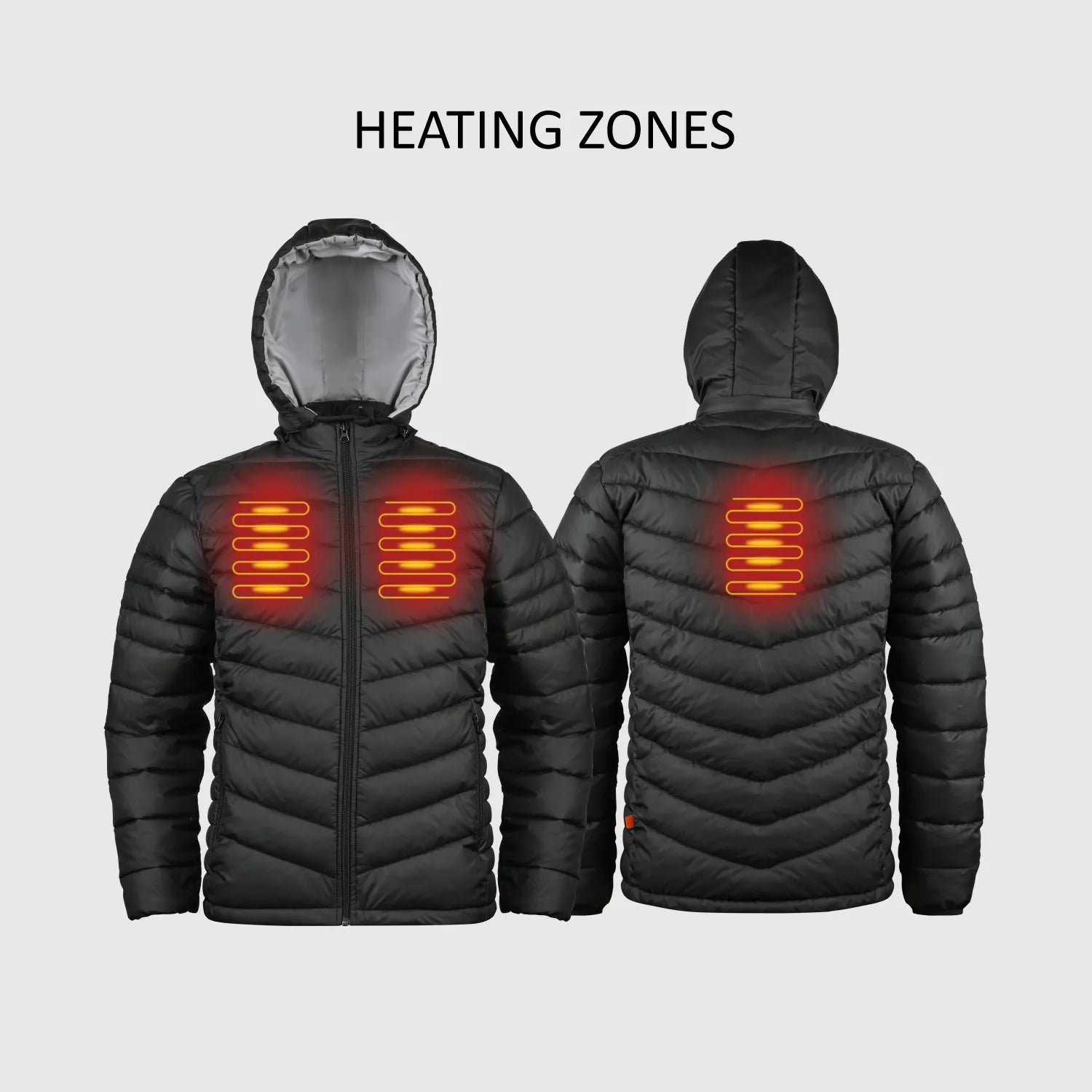 Equator USB Heated Jacket | Flexible Thermal Heating | Winter Hooded Jacket | Black
