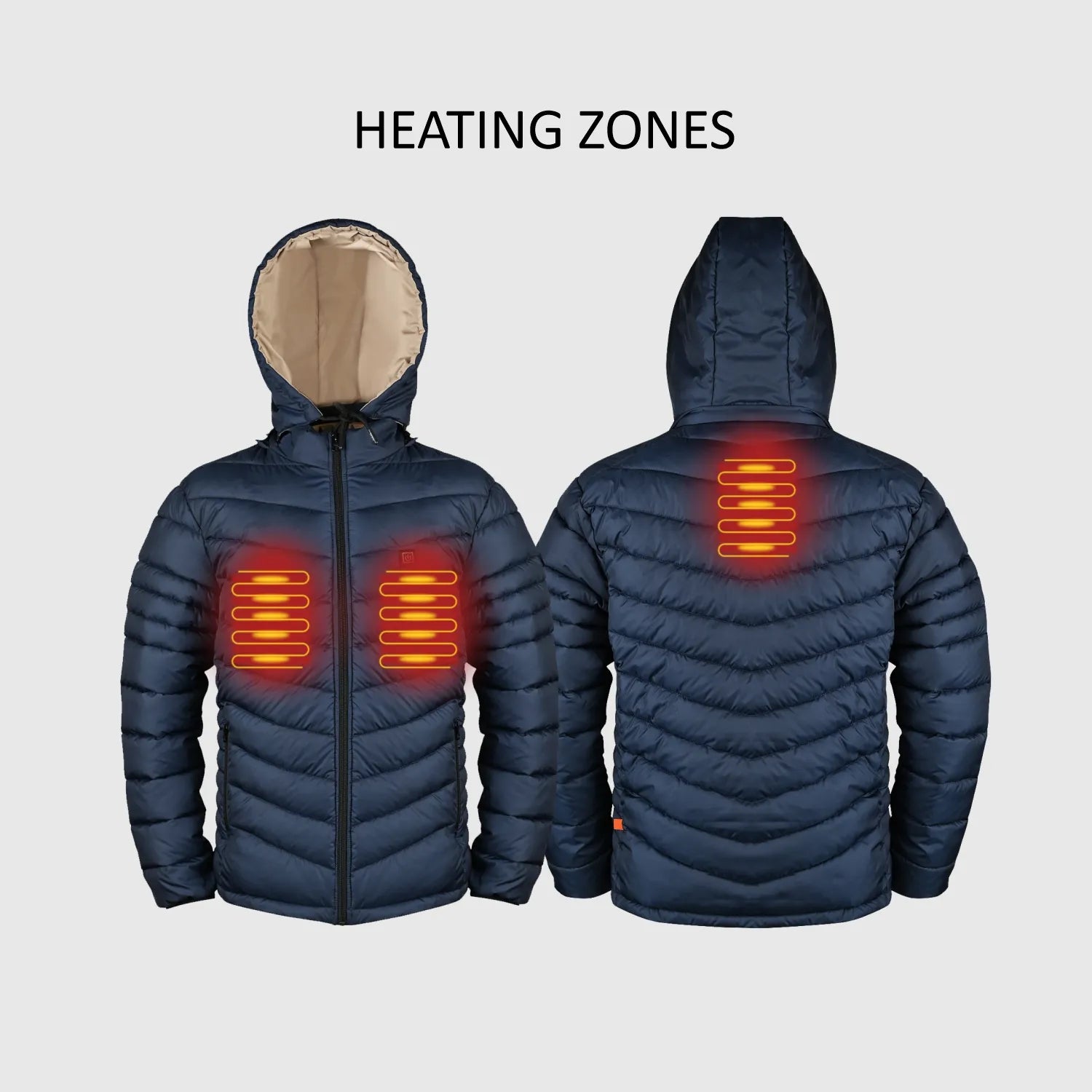Equator USB Heated Jacket | Flexible Thermal Heating | Winter Hooded Jacket | Blue