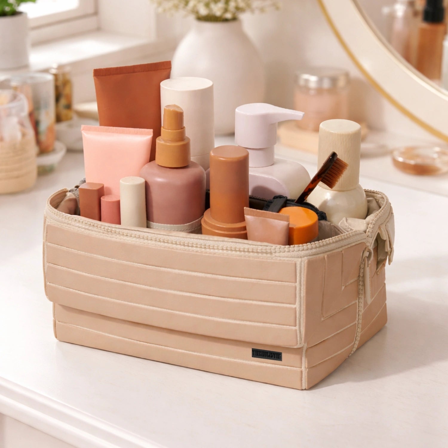 FlexFold Expandable Makeup & Toiletry Organizer Case | Multi-Purpose Travel Cosmetic Storage Case