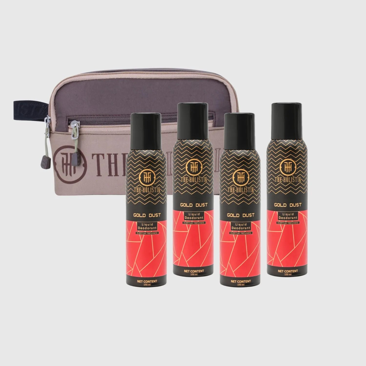 Gold Dust Liquid Deodorant for Women | No Gas | Set of 4 | Free Pouch |150ml each