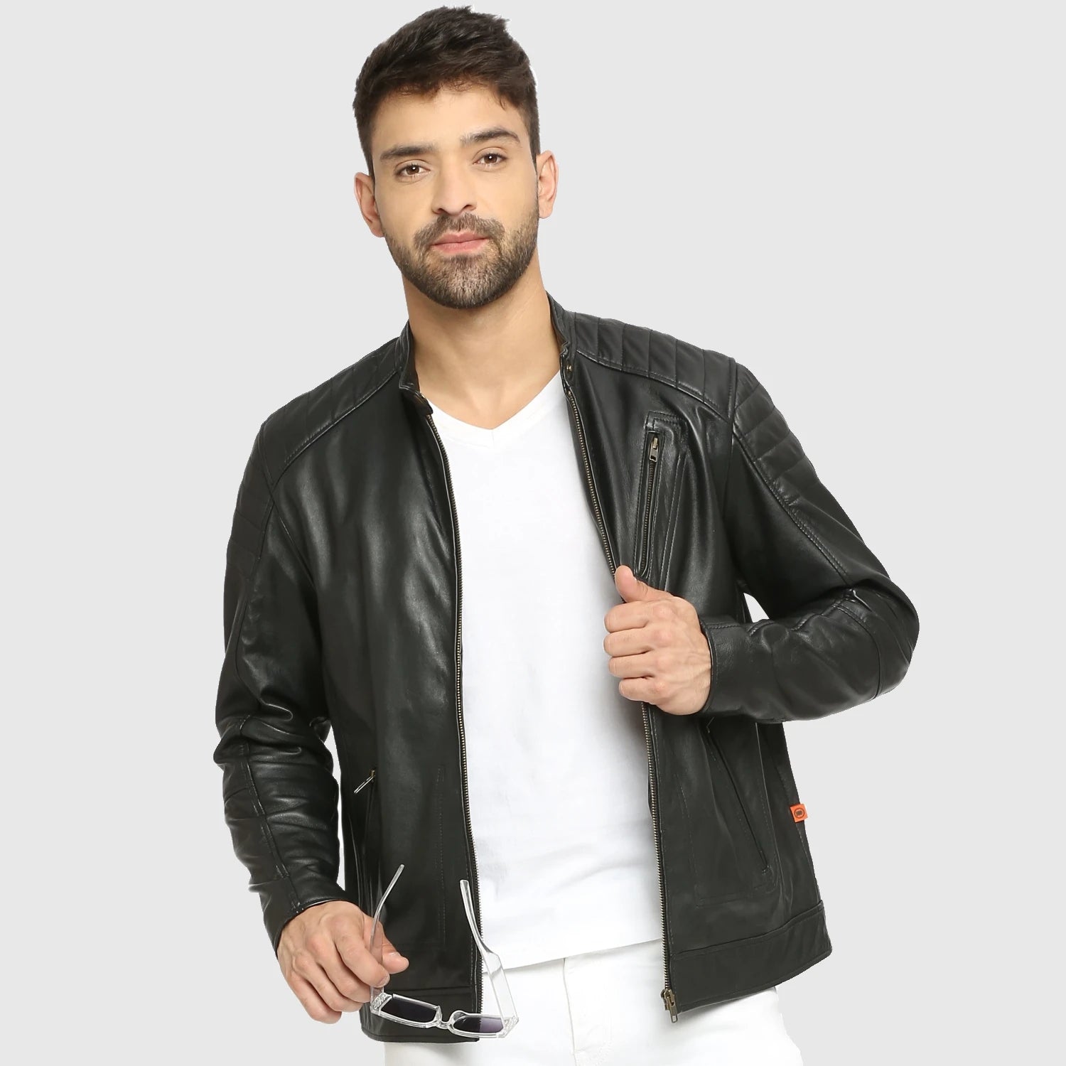 Knight Genuine Leather Jacket for Men Biker Jacket Black Party