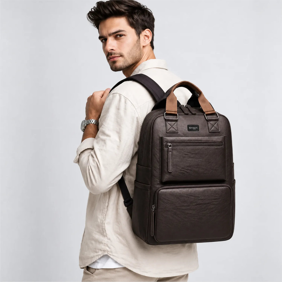 Montaro Men’s Brown Backpack | Multi-Pocket Backpack | Casual Business Backpack | The Holistik