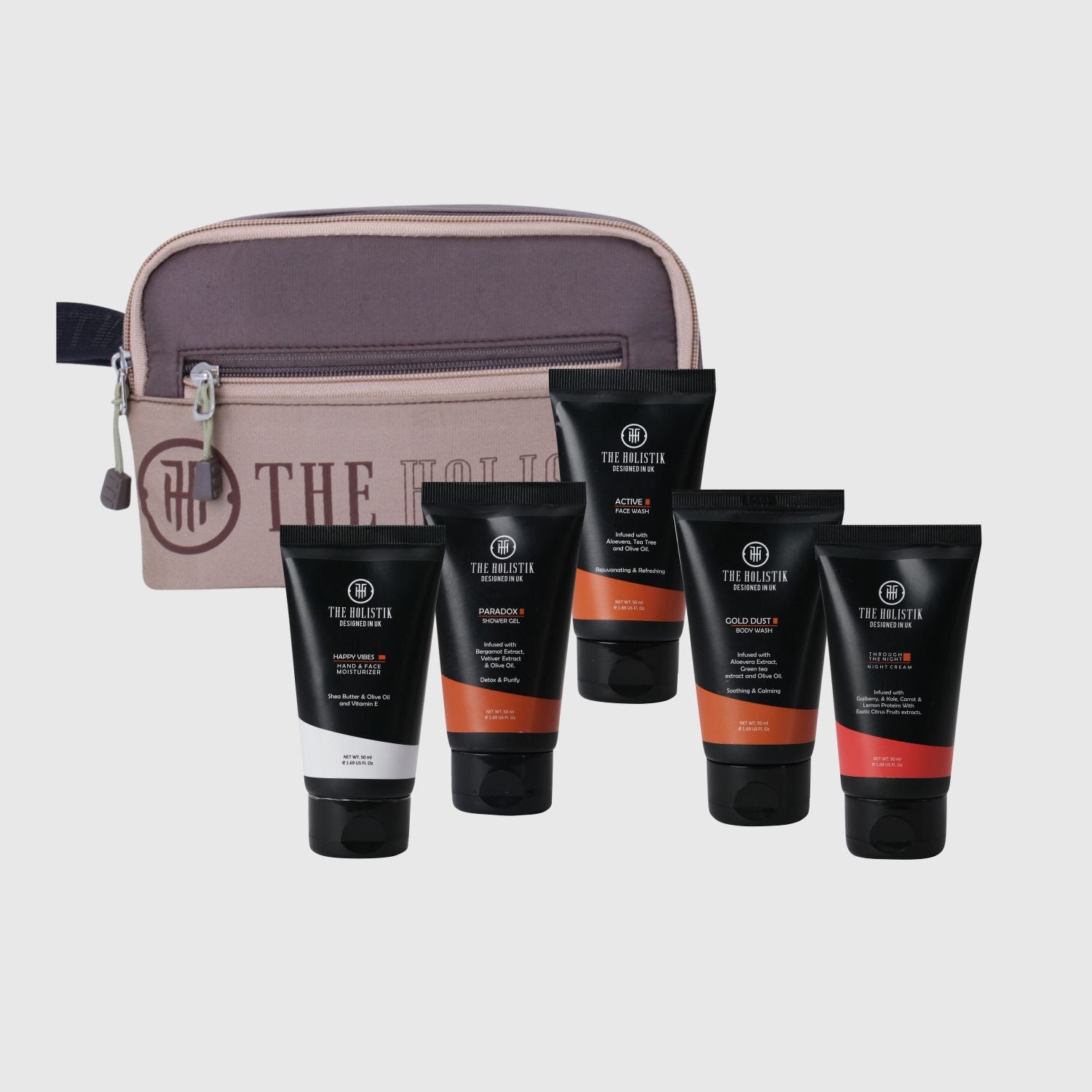 TotalCare Essentials Personal Care Combo for Men & Women | Shower Gel/Face Wash/Moisturizer/Night Cream | Free Pouch