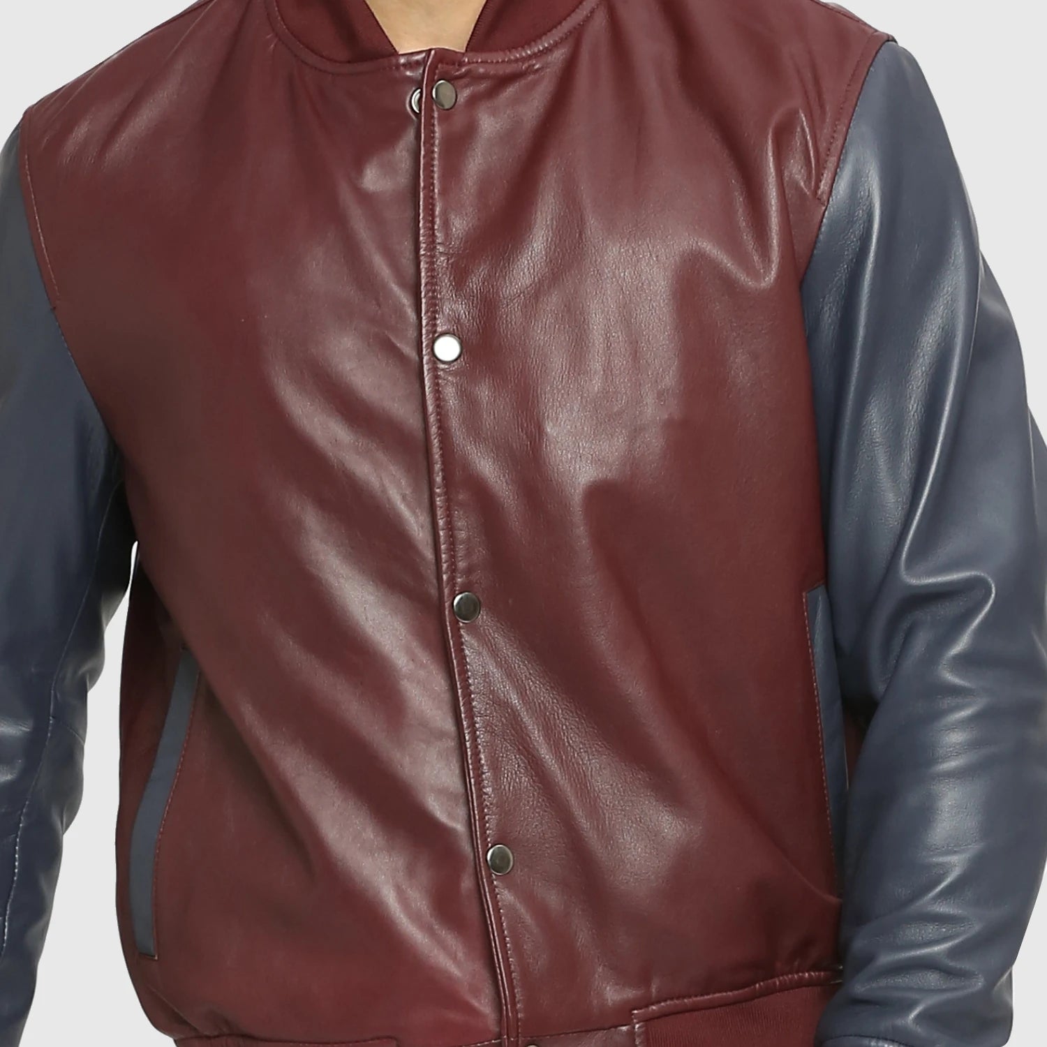 Swagger Men’s Genuine Leather Jacket | Sporty Leather Jacket | Cherry Brown