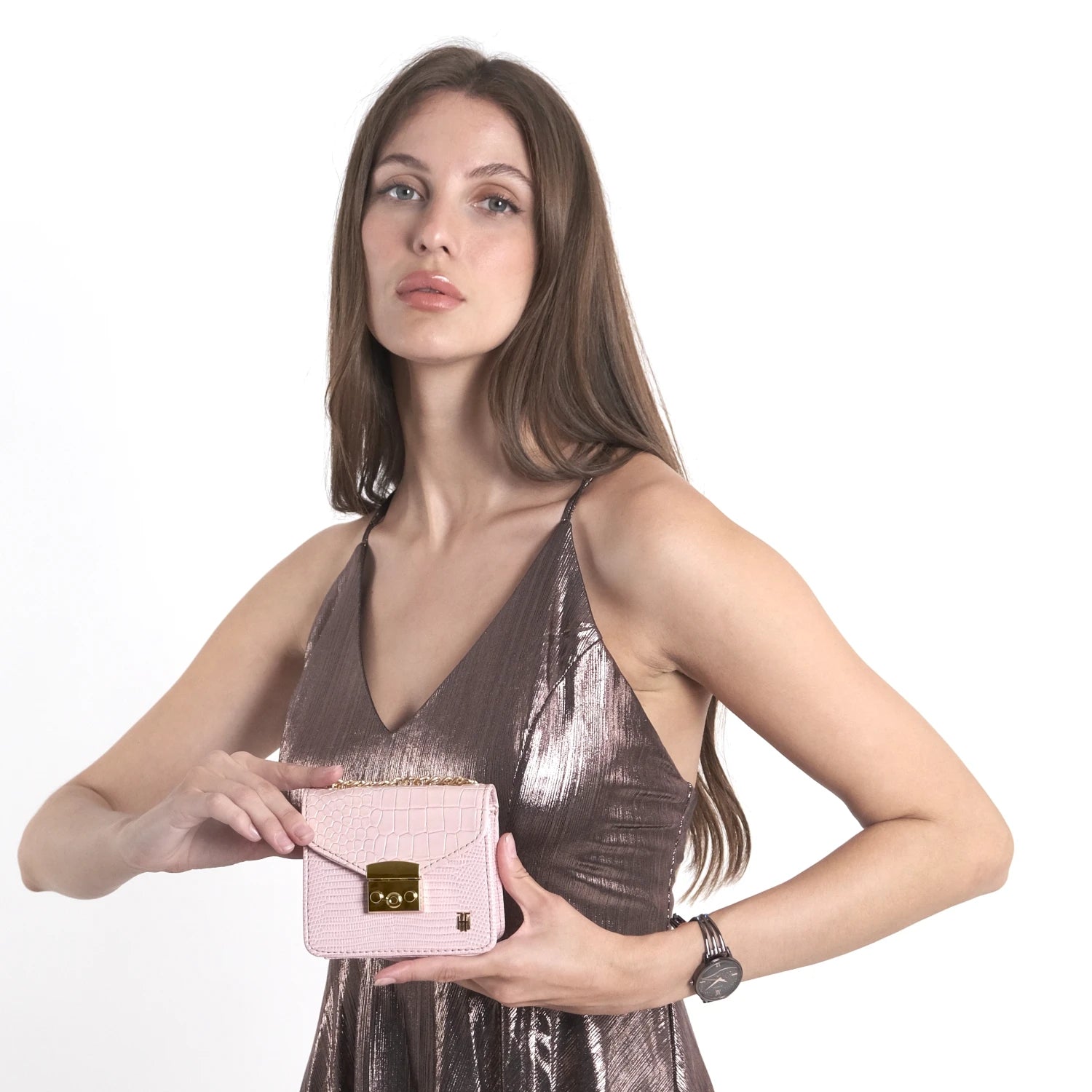 Vibrant Women’s Mini Party Purse | Mini Purse for Girls | Black/Gold/Pink