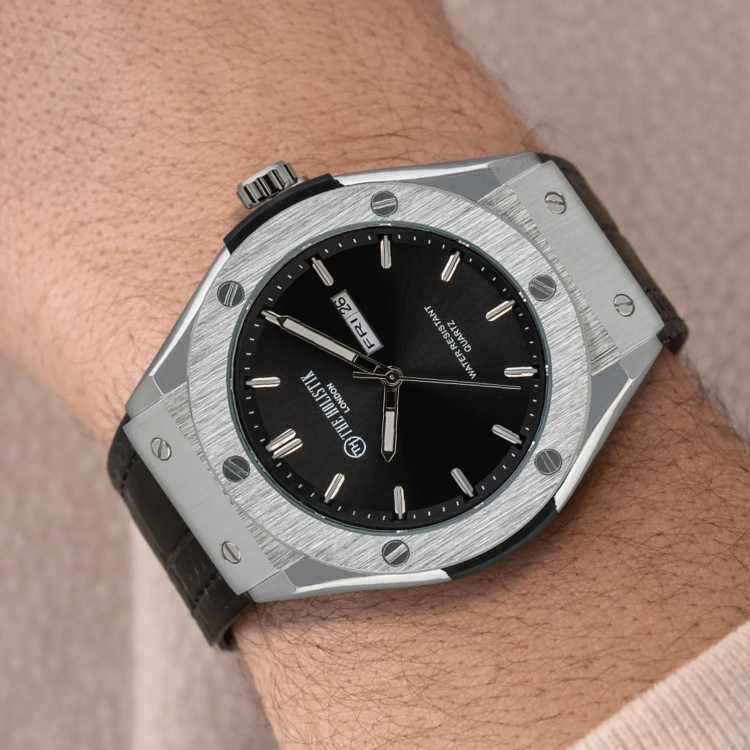 Apex Steel Watch for Men | Bold Dial | Crocodile Leather Strap | Smart Casual Style