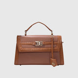 Melissa Handbag for Women | Croco Vegan Leather | Tan, Black