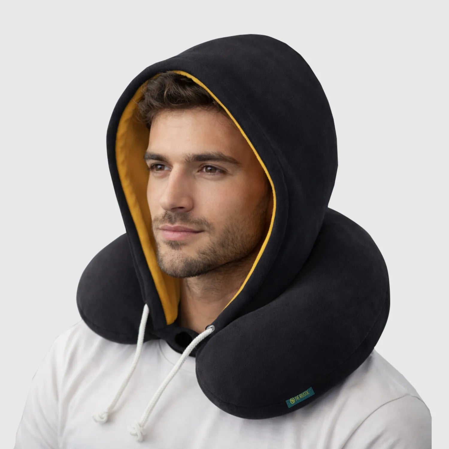 NapMate Travel Pillow with Adjustable Hood | Memory Foam Airplane Pillow for Travel & Sleeping