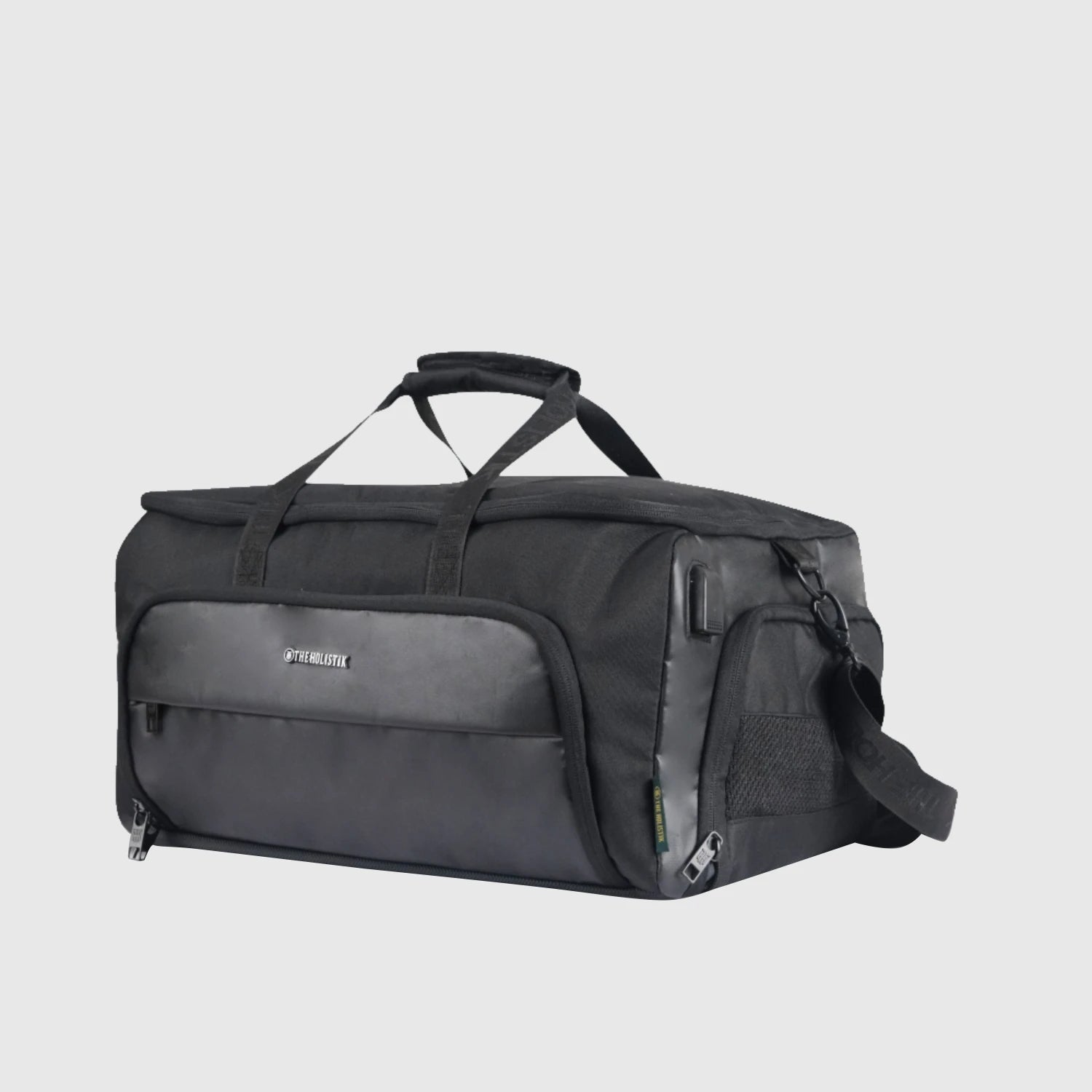 Black High-capacity duffle with waterproof compartments