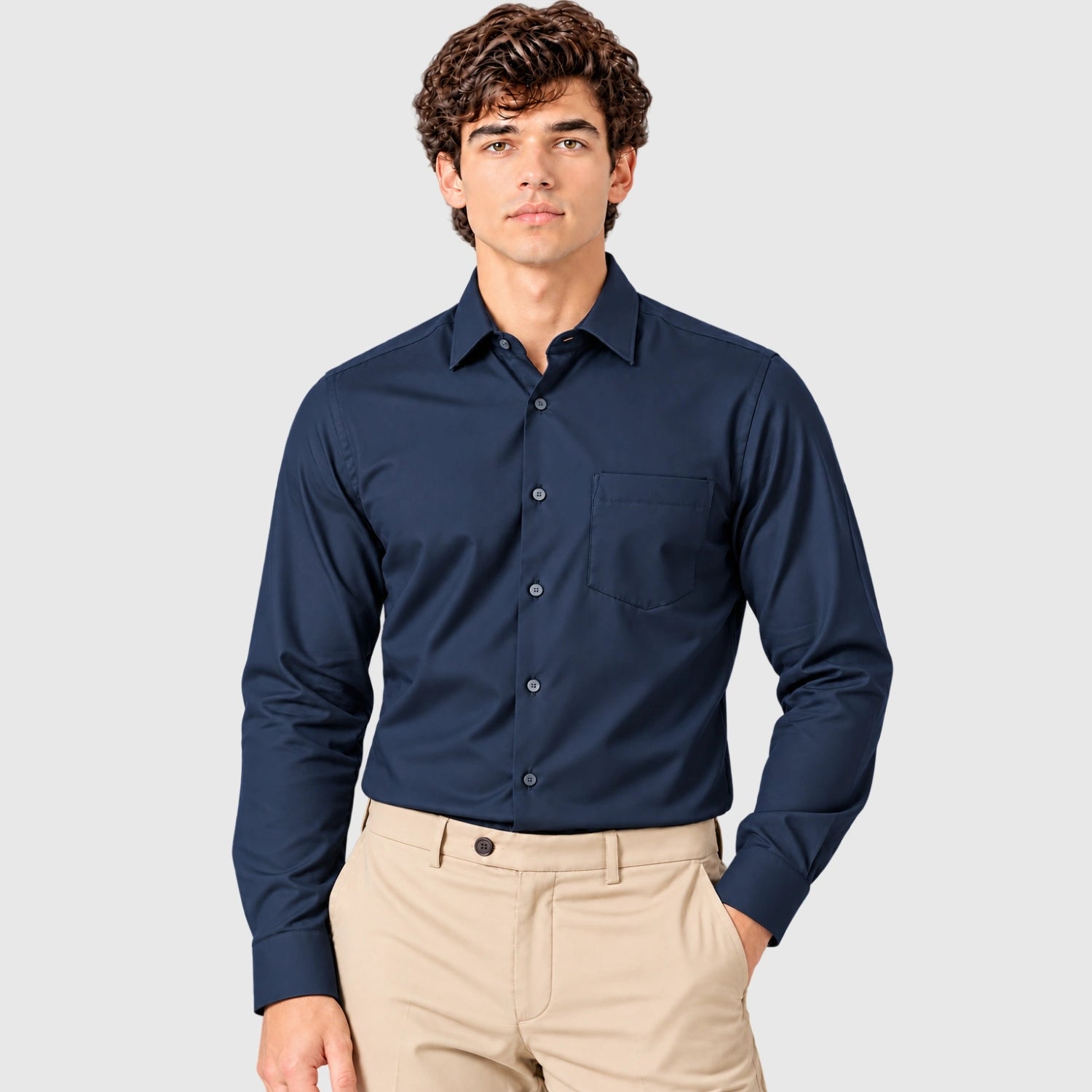 Crest Men’s Formal Shirt | Regular Fit Stretch Cotton Blend