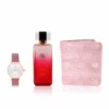 women's combo, pearl white/ deep pink, women's watch, women's parfum EDP, pink women's wallet