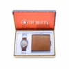 men's combo, men's watch, men's wallet, genuine leather wallet, brown, tan